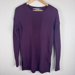 Athleta Maroon Tunic Sweater‎ Extra Small Merino Wool Blend